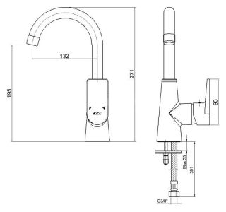 Смеситель для раковины E.C.A. Dalia 102188118EX хром